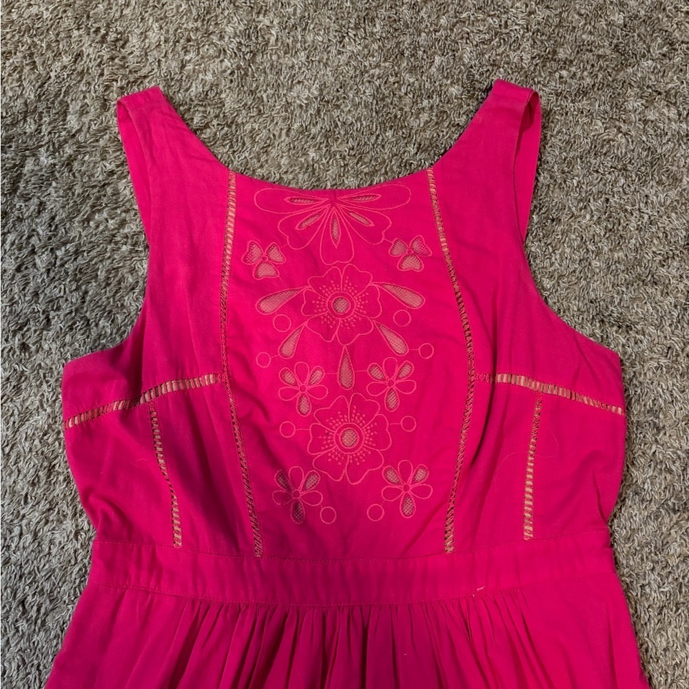 Anthropologie Moulinette Soeurs Dress Womens 8 Rose Pink Sierra Rhododendron - Picture 10 of 12